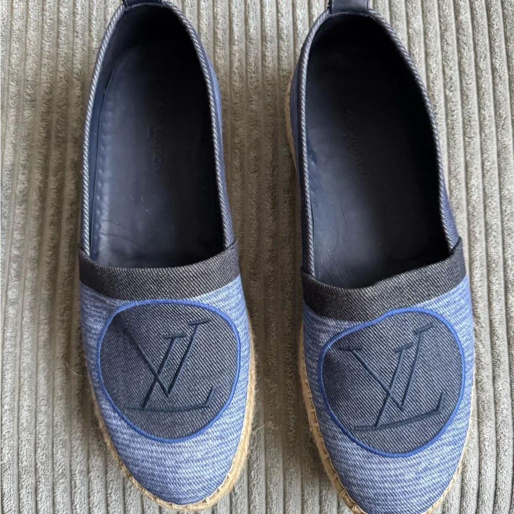 Sold❌❌❌Louis Vuitton 💯 Authentic Espadrilles Navy Blue size 40 with dust bags - Picture 4 of 13